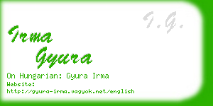 irma gyura business card